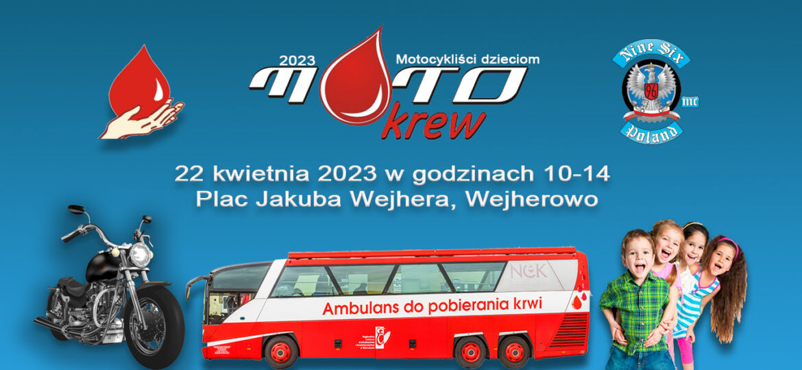 MotoKrew 2023 - Akcja zbiórki krwi. Motocykliści dzieciom.