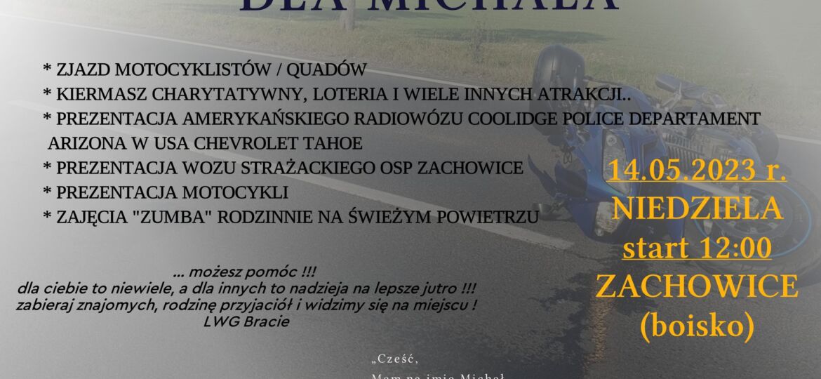 PIKNIK MOTOCYKLOWY DLA MICHAŁA